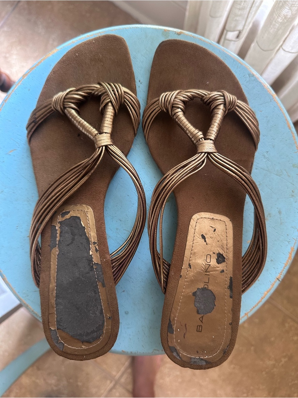 8 Other Reasons Metallic Brown Strappy Knot Slide Sandals